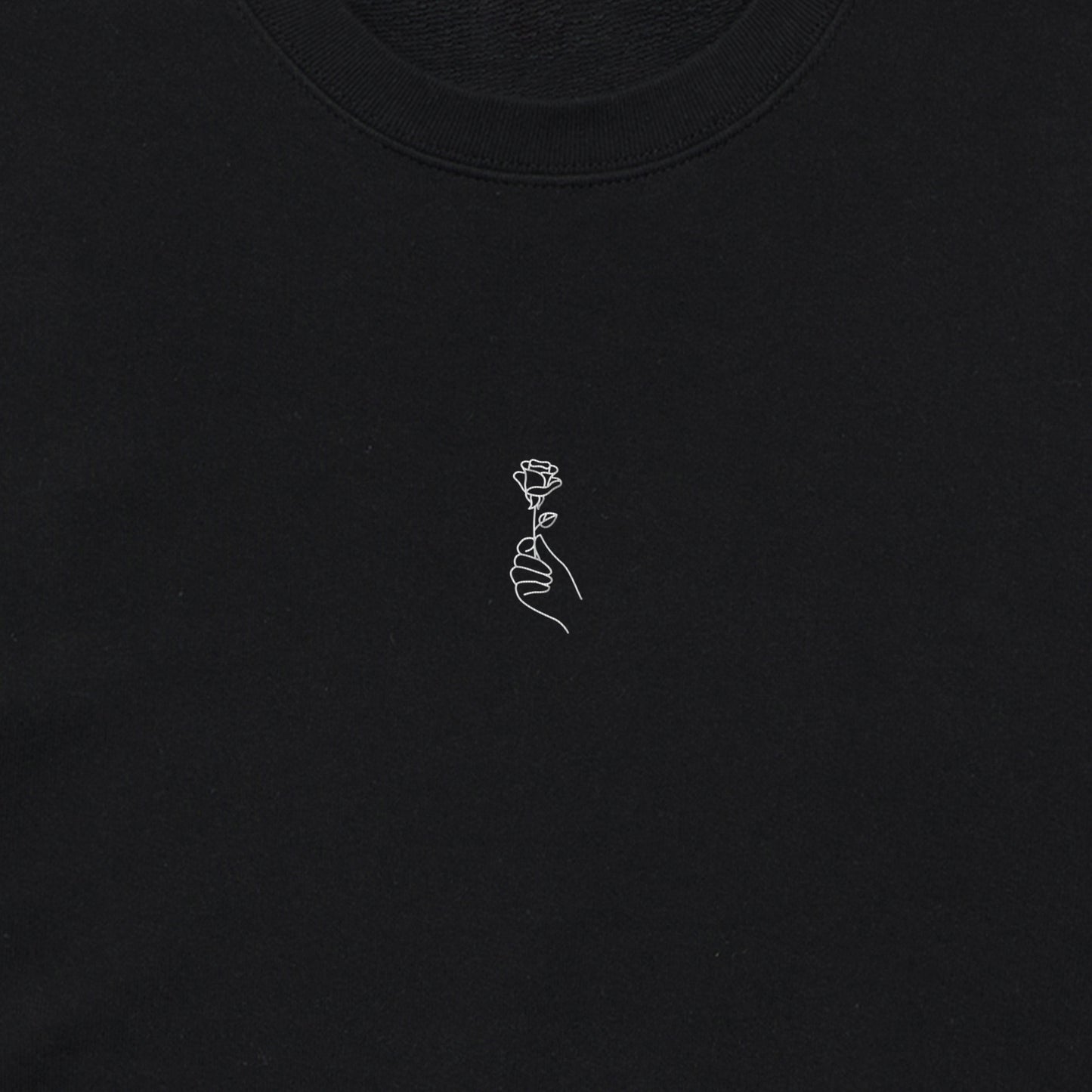 FLR Center Embroidery French Terry Top black image