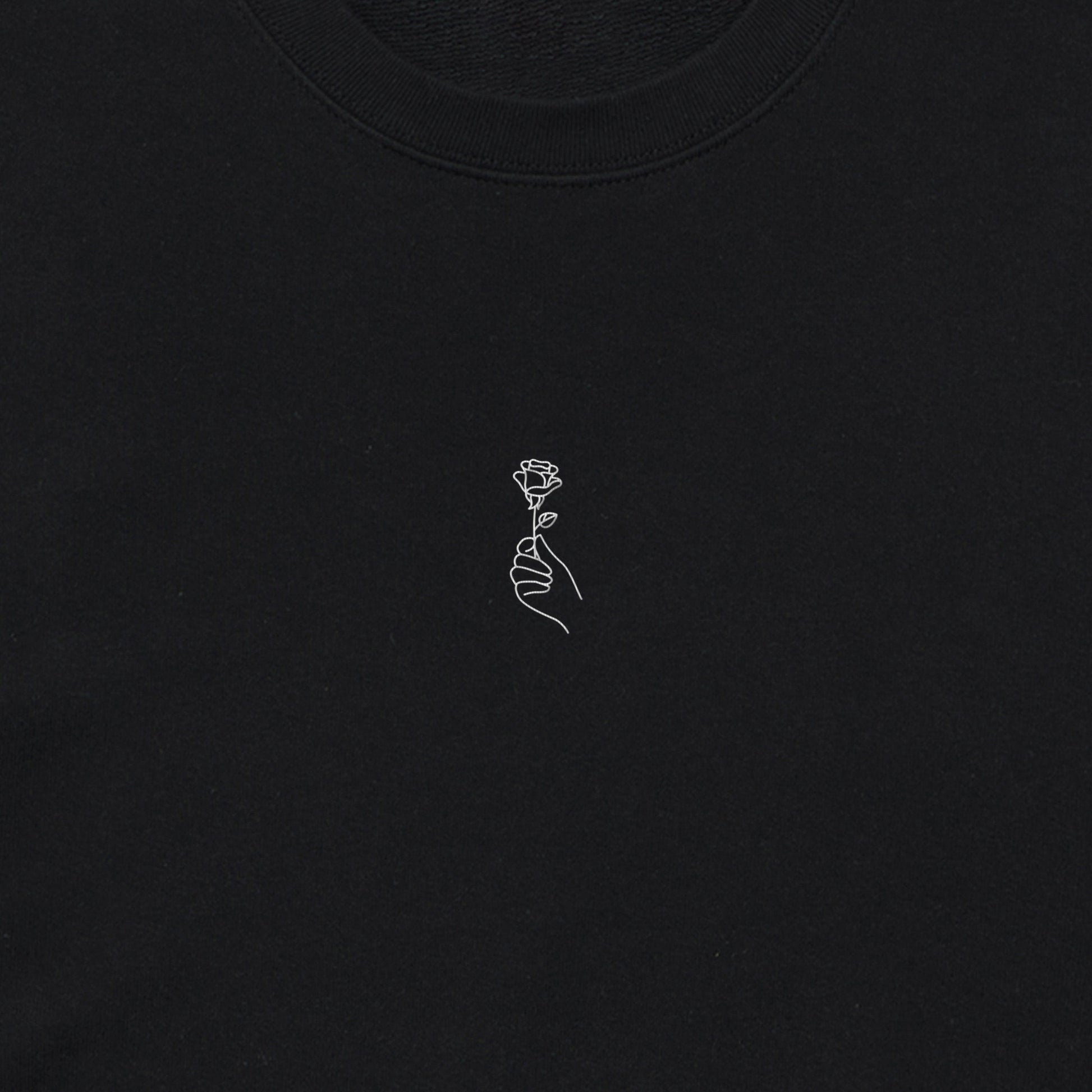 FLR Center Embroidery French Terry Top black image