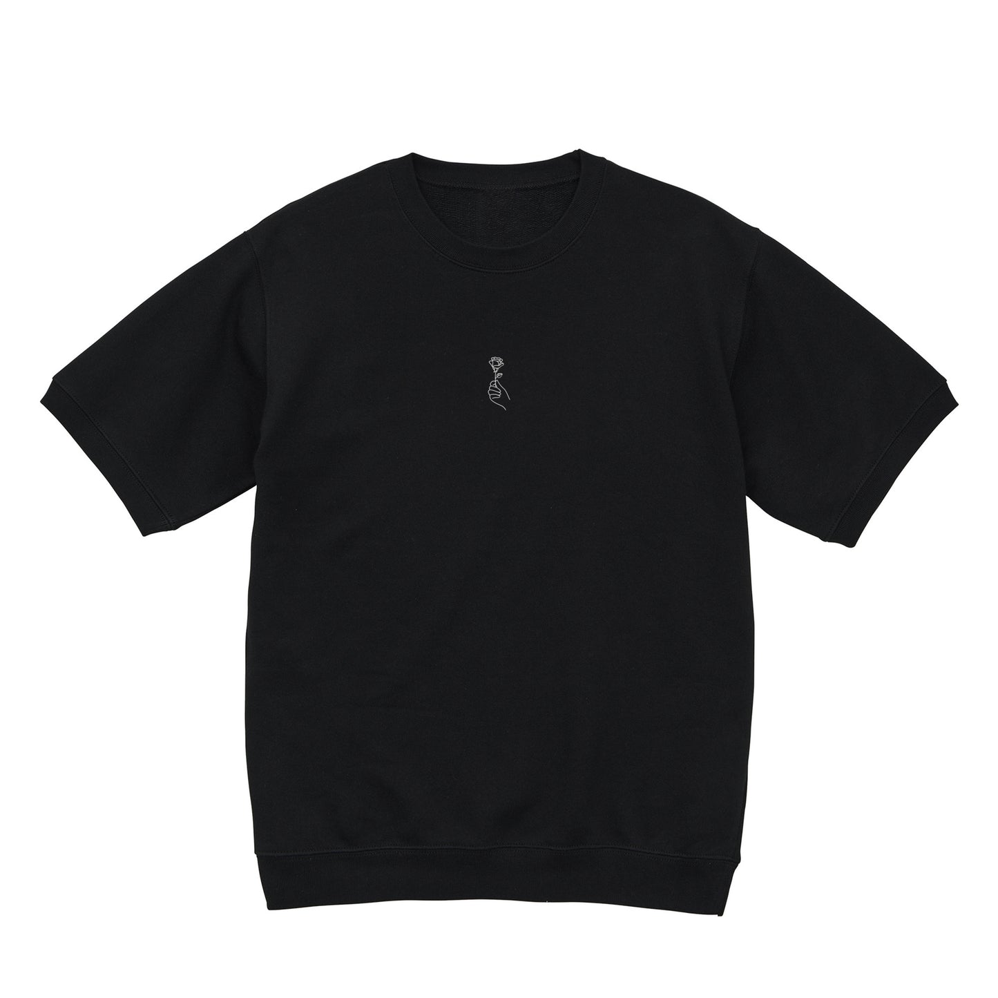 FLR Center Embroidery French Terry Top black image