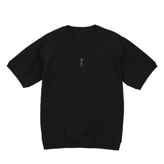 FLR Center Embroidery French Terry Top black image